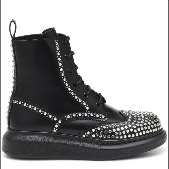 ❤️ ALEXANDER MCQUEEN Ankle Boots Logo Metallic - Picture 5 of 11